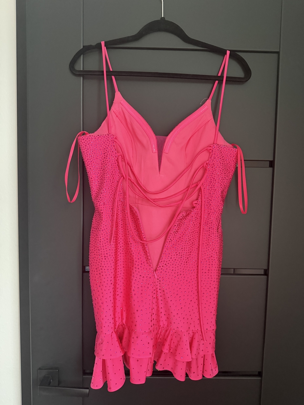 Hot Pink Ruffle Mini Dress - Brand - Picture 3 of 4